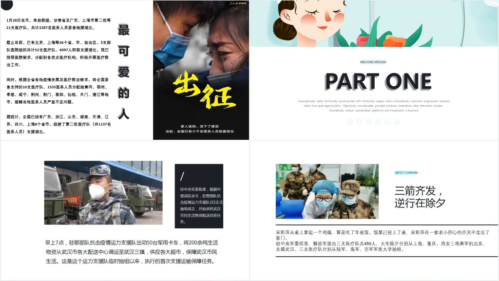 抗击疫情中国加油武汉加油PPT模板 抗击疫情中国加油武汉加油PPT模板