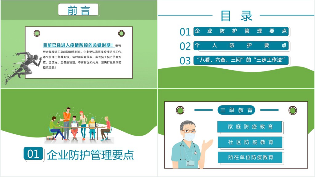 实用性疫情期间企业复工PPT模板 实用性疫情期间企业复工PPT模板