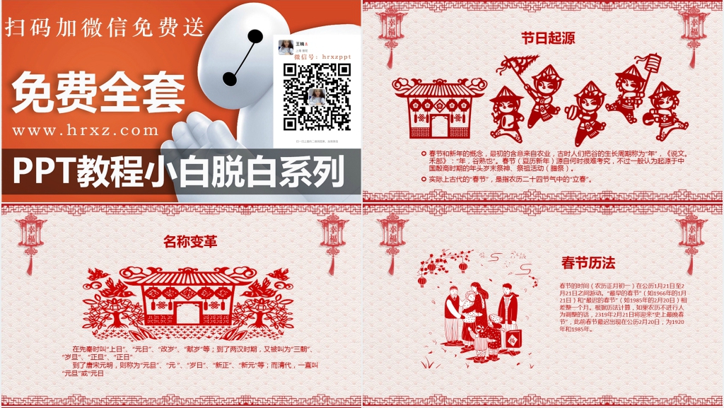 春节民间习俗详细介绍PPT模板 春节民间习俗详细介绍PPT模板