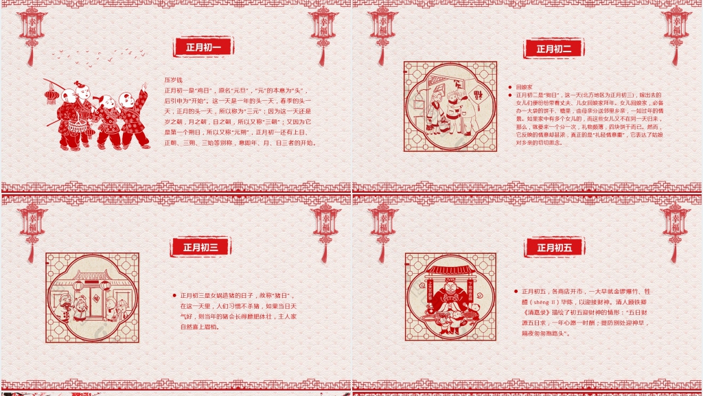 春节民间习俗详细介绍PPT模板 春节民间习俗详细介绍PPT模板