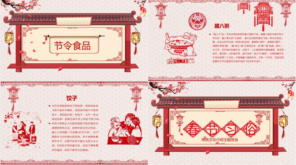 春节民间习俗详细介绍PPT模板 春节民间习俗详细介绍PPT模板