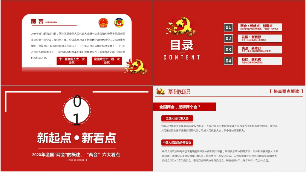 全国两会精神学习解读PPT党课 全国两会精神学习解读PPT党课