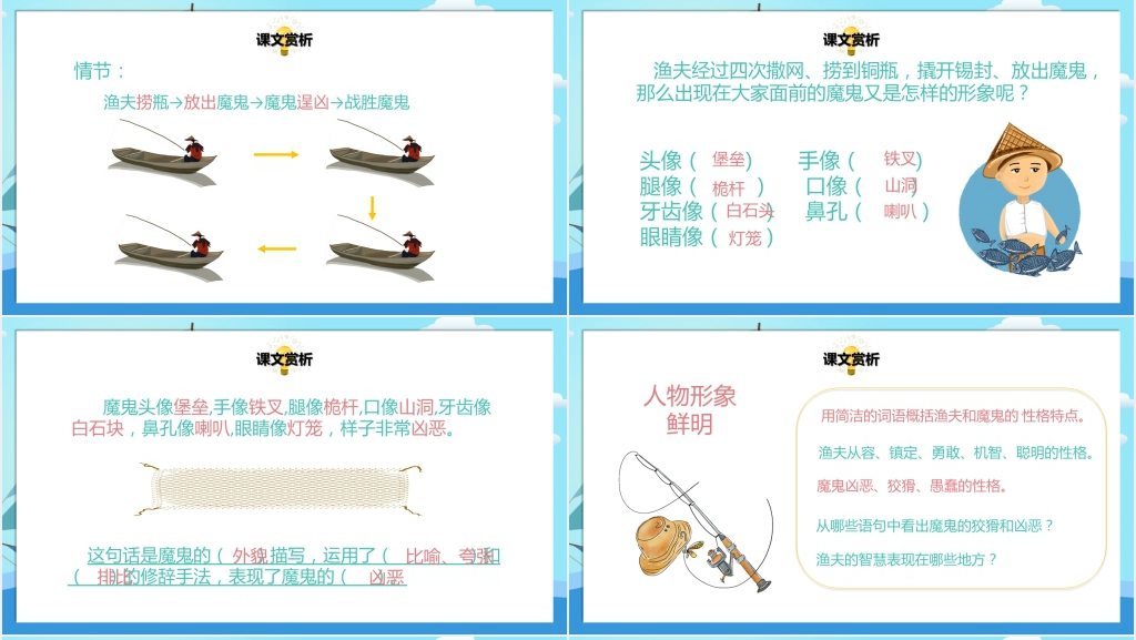 人教版小学四年级语文上册《渔夫的故事》PPT课件 人教版小学四年级语文上册《渔夫的故事》PPT课件