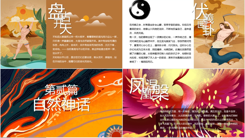 盘古开辟地地神话绘本故事PPT课件