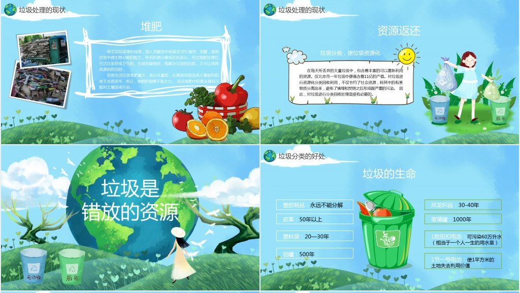 保护地球垃圾分类活动方案PPT模板 保护地球垃圾分类活动方案PPT模板