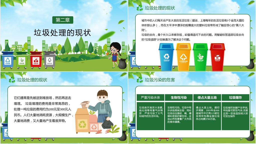 学习和宣传的垃圾分类知识PPT模板 学习和宣传的垃圾分类知识PPT模板