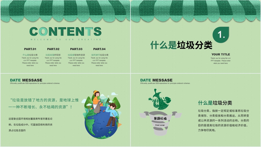 垃圾分类让城市更文明内容课件