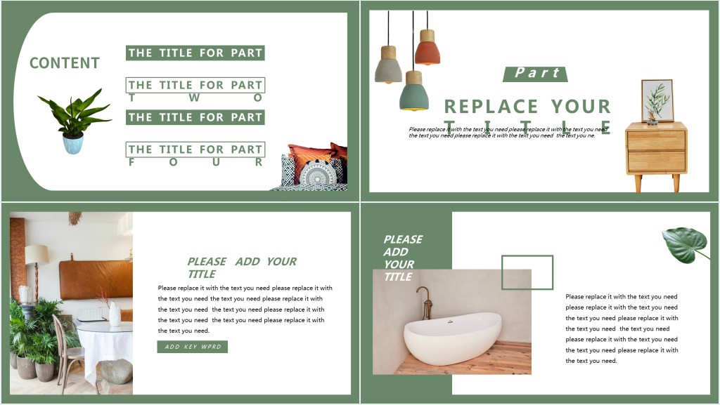 北欧风格家居陈设设计方案PPT模板