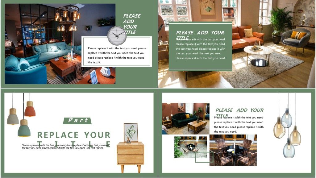 北欧风格家居陈设设计方案PPT模板