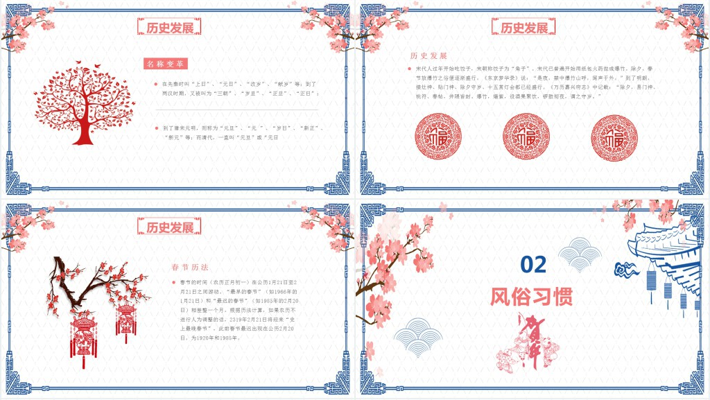 关于春节的来历和习俗PPT模板