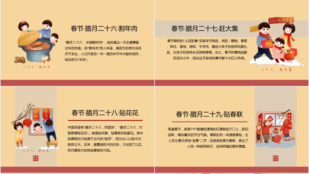 春节的传统文化和本地习俗PPT模板