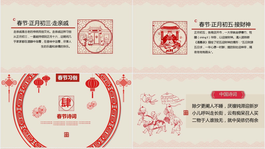 中国传统习俗春节年味介绍PPT模板 中国传统习俗春节年味介绍PPT模板