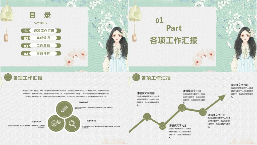 客服新员工试用期转正总结PPT模板 客服新员工试用期转正总结PPT模板