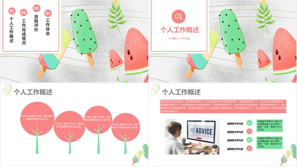 餐饮管理个人工作总结PPT模板