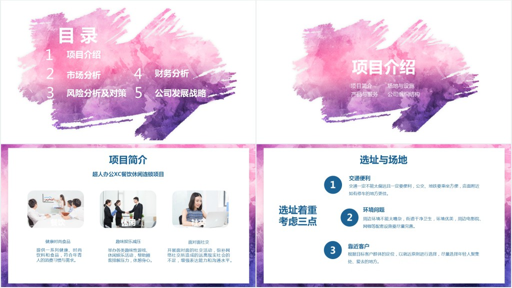 餐饮公司创业商业计划书PPT模板 餐饮公司创业商业计划书PPT模板