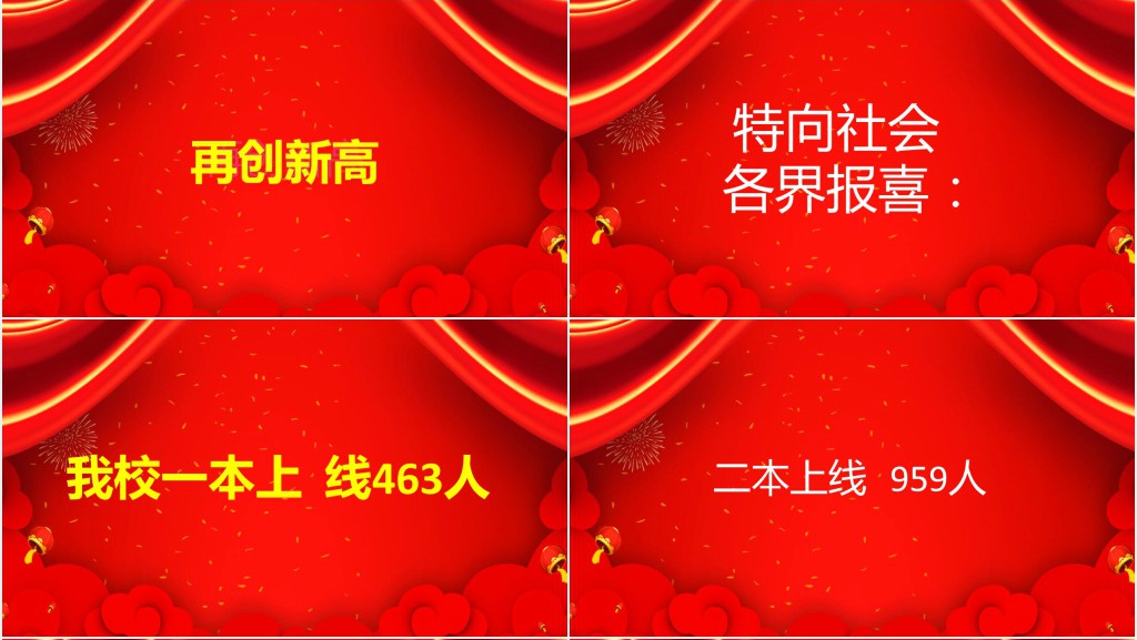 红色快闪高考金榜题名喜讯PPT模板 红色快闪高考金榜题名喜讯PPT模板