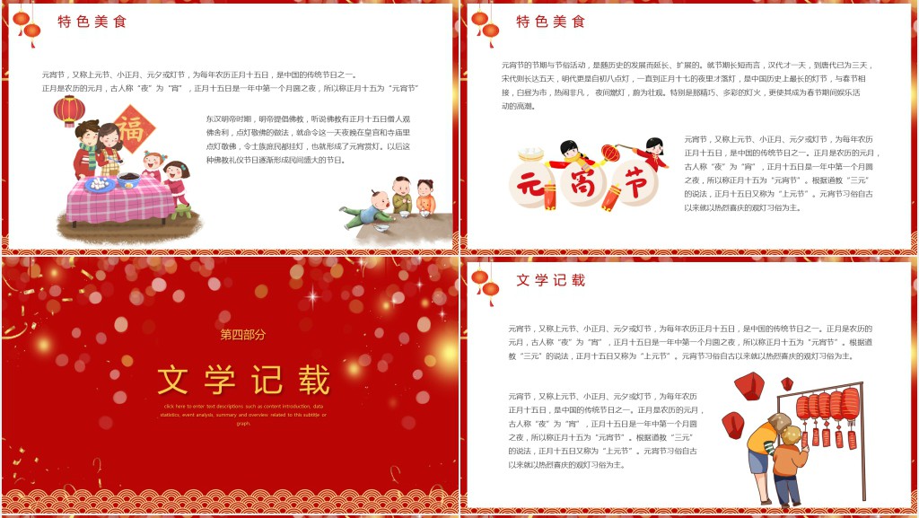 元宵节起源介绍PPT模板