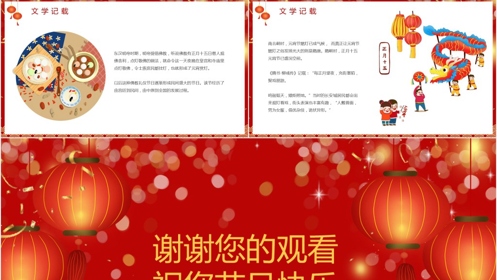 元宵节起源介绍PPT模板