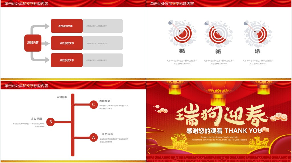 迎春开门红年会工作总结PPT模板 迎春开门红年会工作总结PPT模板