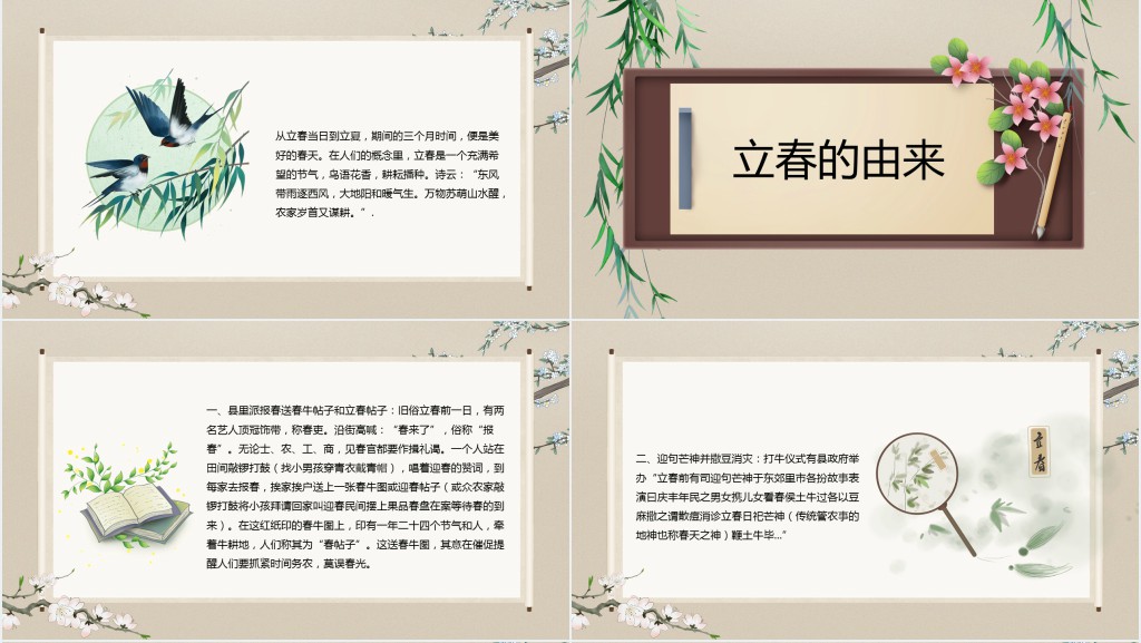 立春节气风俗介绍PPT模板