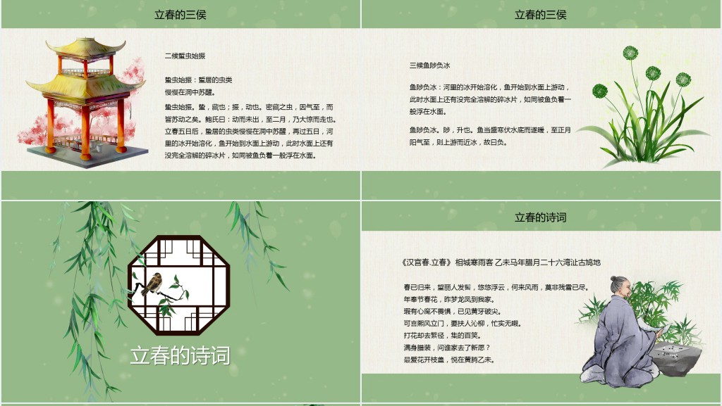 立春节气由来习俗介绍PPT模板 立春节气由来习俗介绍PPT模板