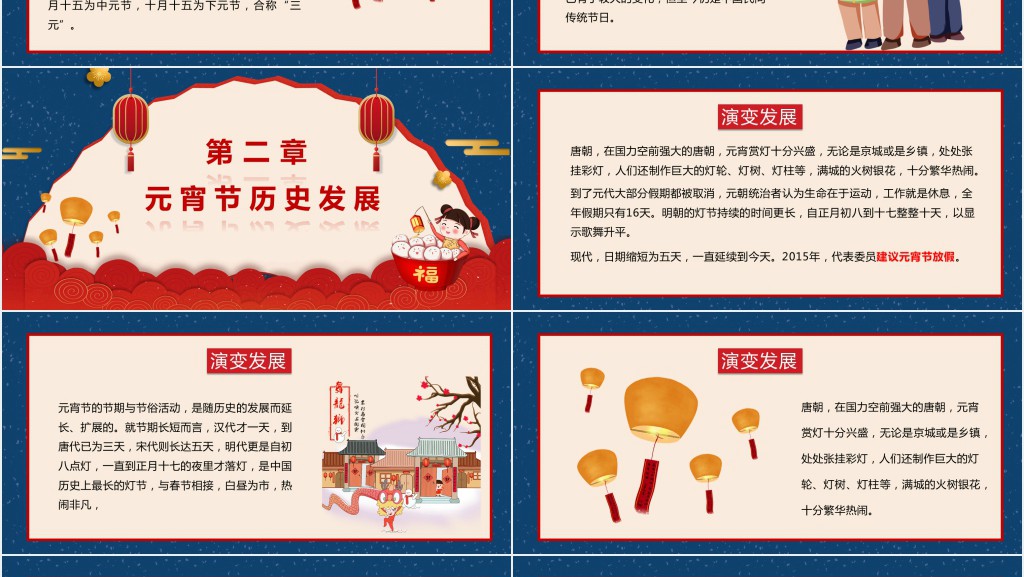 元宵节的起源以及发展历史PPT模板 元宵节的起源以及发展历史PPT模板