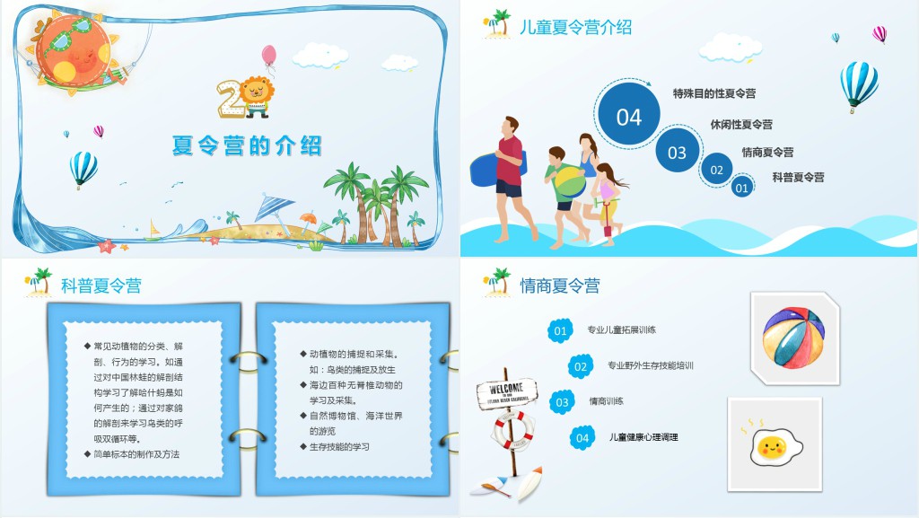 安全主题夏令营意义PPT模板