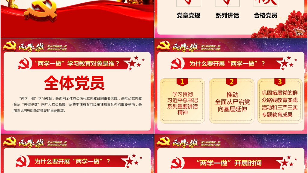 党政风教师两学一做PPT党课