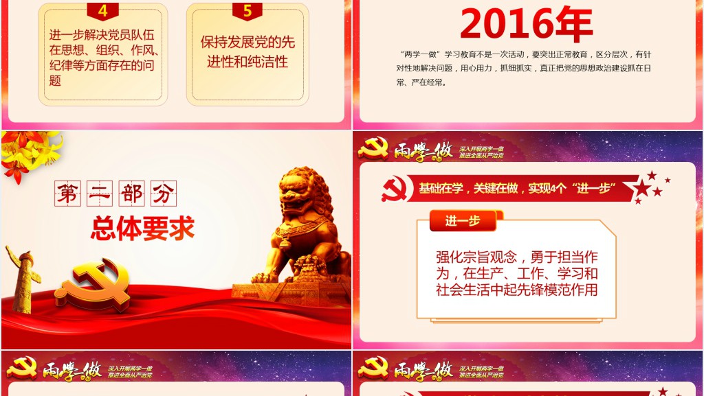 党政风教师两学一做PPT党课