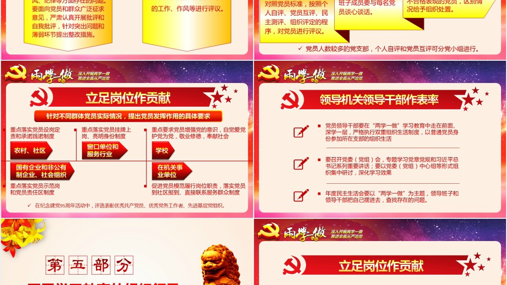 党政风教师两学一做PPT党课