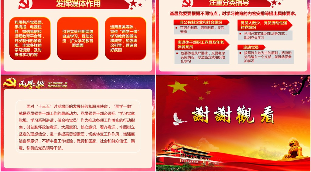 党政风教师两学一做PPT党课