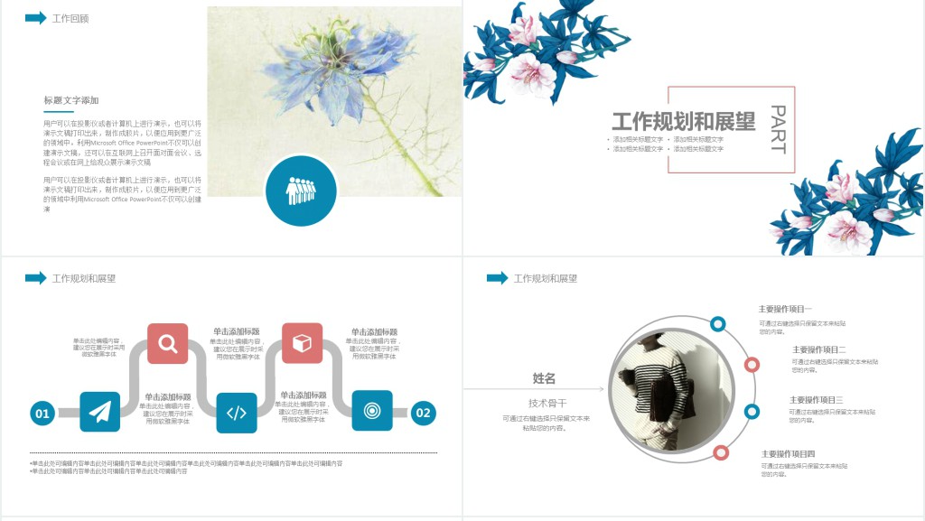 插花员年底述职报告PPT模板 插花员年底述职报告PPT模板
