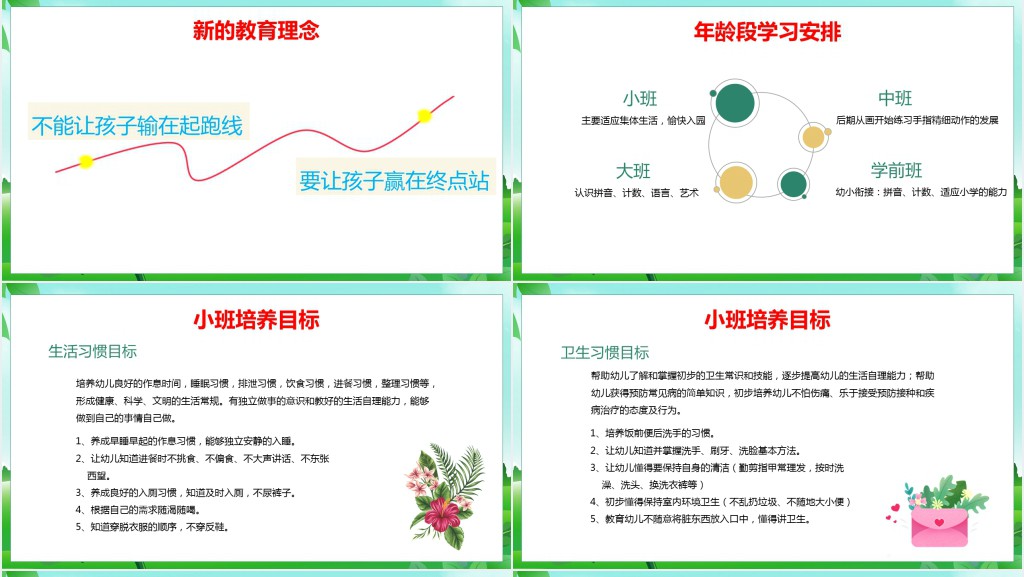 卡通风幼儿园入园前家长会PPT模板