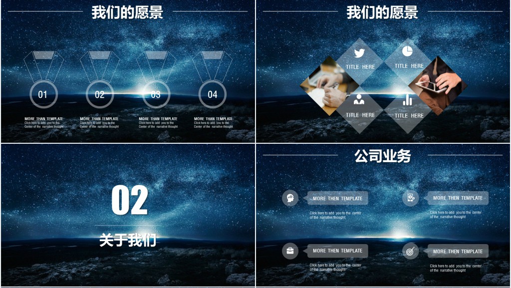 蓝色星空商业投资项目计划书PPT模板 蓝色星空商业投资项目计划书PPT模板