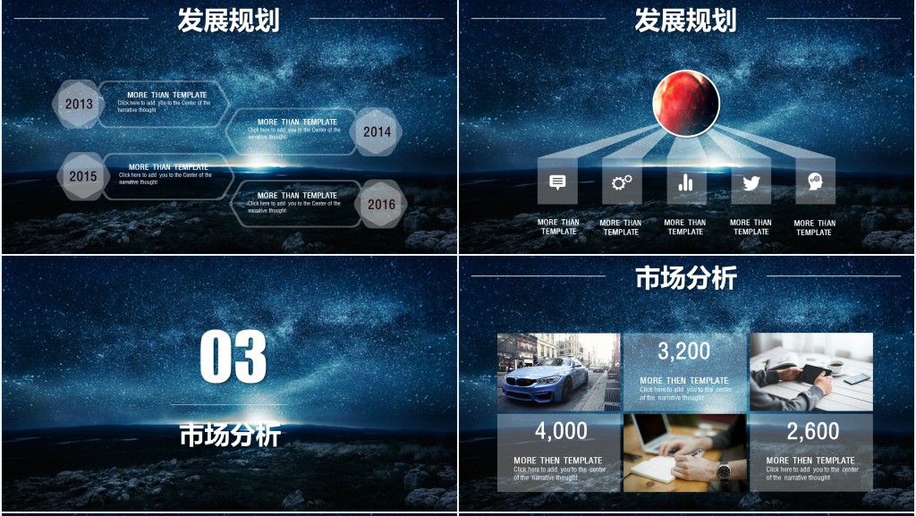 蓝色星空商业投资项目计划书PPT模板 蓝色星空商业投资项目计划书PPT模板