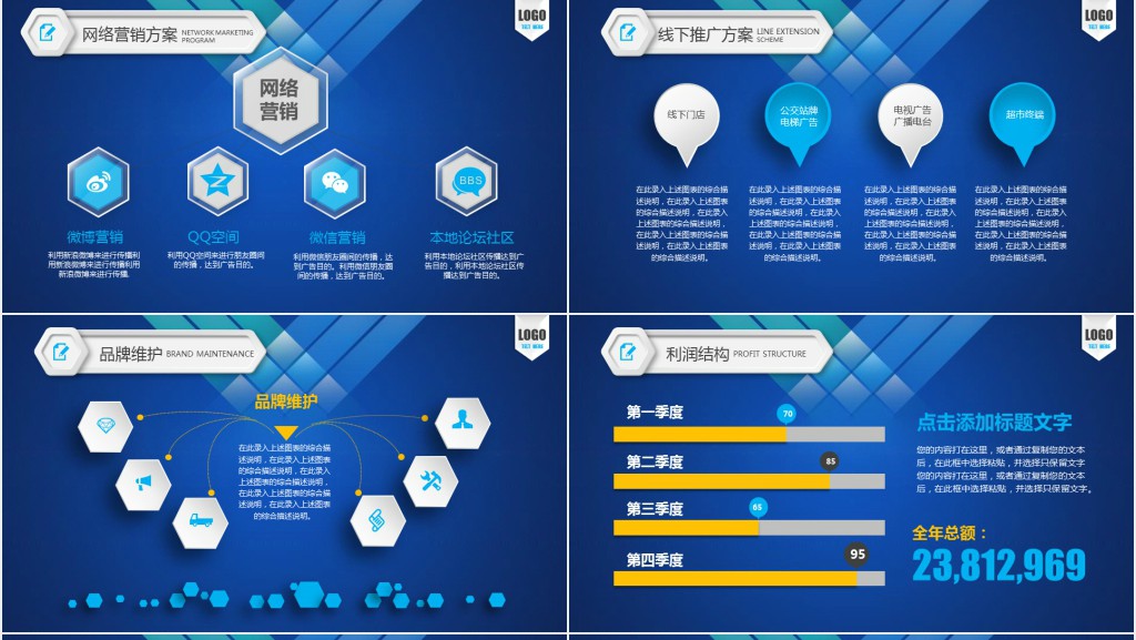 小团队互联网创业计划书PPT模板