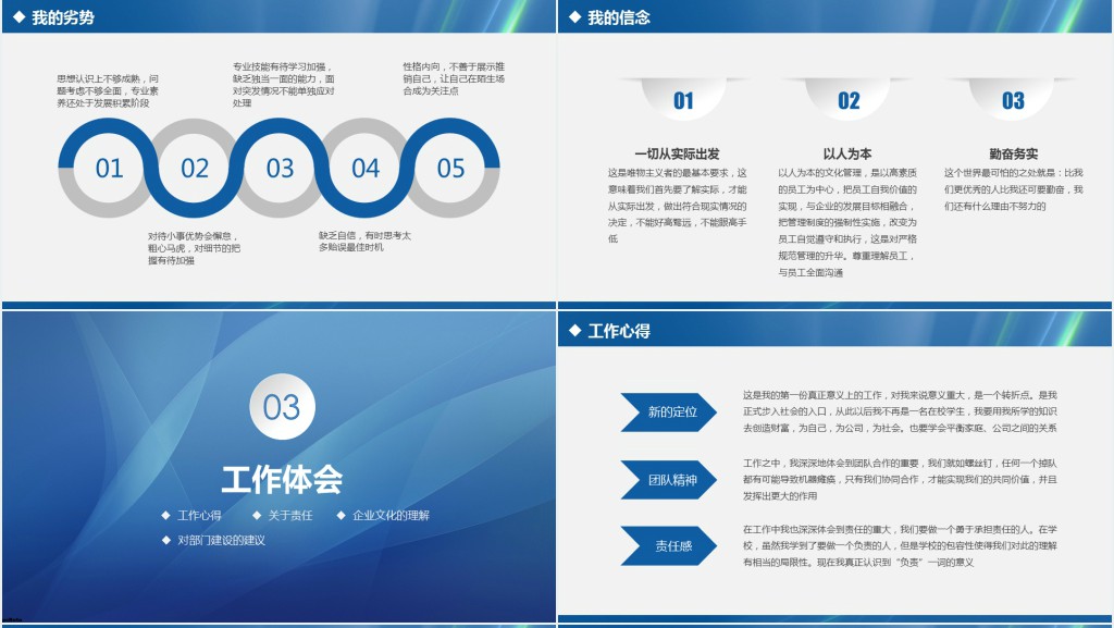 人事行政助理个人述职报告PPT模板