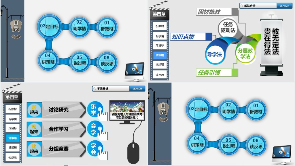 网络教学说课PPT模板