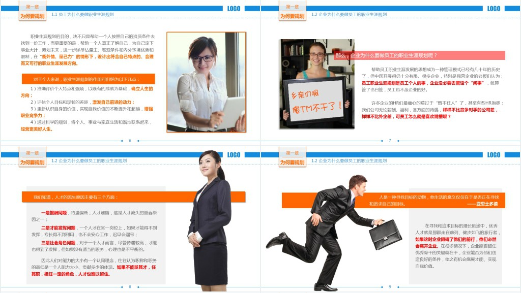 职业生涯规划培训课程内容PPT模板