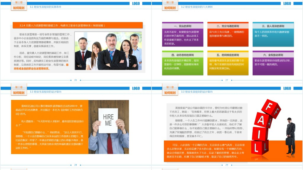 职业生涯规划培训课程内容PPT模板