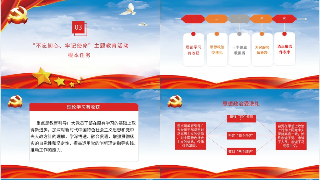 不忘初心牢记使命主题教育活动PPT模板 不忘初心牢记使命主题教育活动PPT模板