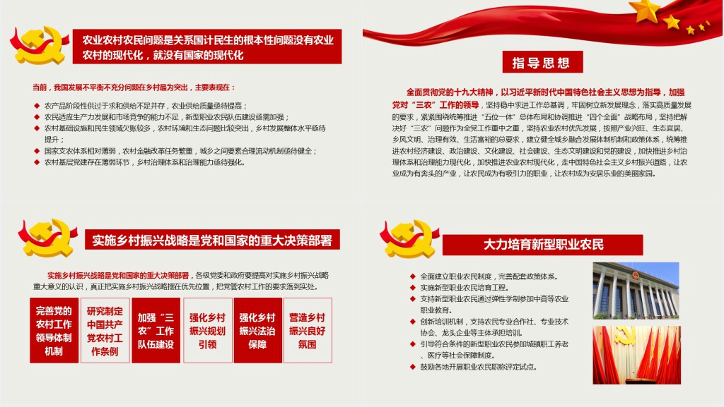 实施乡村振兴战略教育学习PPT模板 实施乡村振兴战略教育学习PPT模板