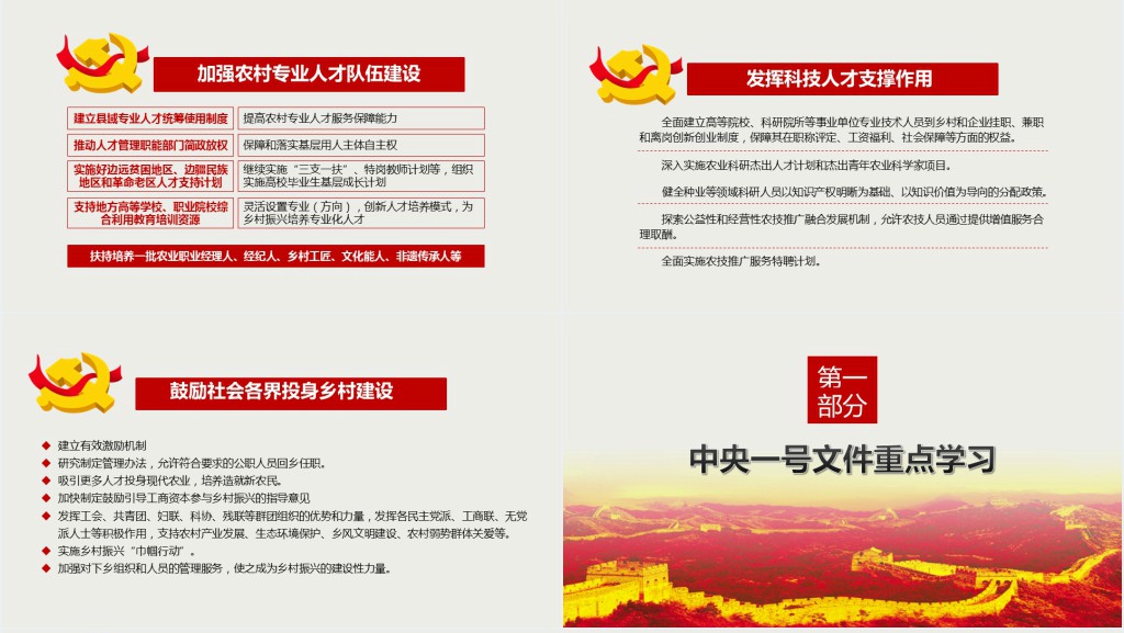 实施乡村振兴战略教育学习PPT模板 实施乡村振兴战略教育学习PPT模板
