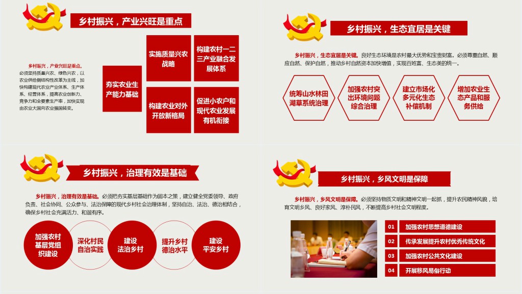 实施乡村振兴战略教育学习PPT模板 实施乡村振兴战略教育学习PPT模板