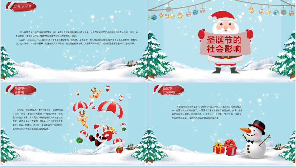 圣诞老人介绍圣诞节的由来PPT模板 圣诞老人介绍圣诞节的由来PPT模板