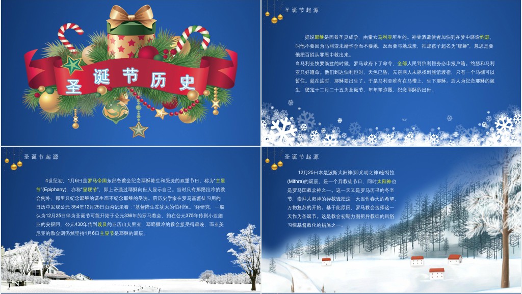 介绍圣诞节由来中文ppt课件
