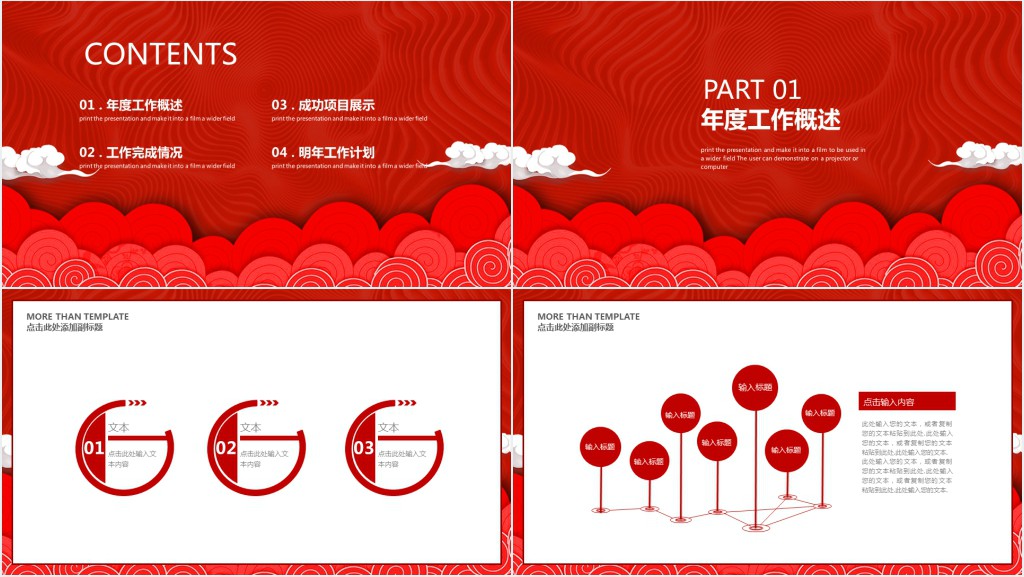 部门年度工作总结开头猪年PPT模板 部门年度工作总结开头猪年PPT模板