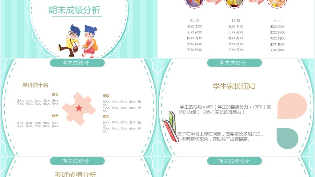 小学四年级期末结束家长会PPT模板 小学四年级期末结束家长会PPT模板