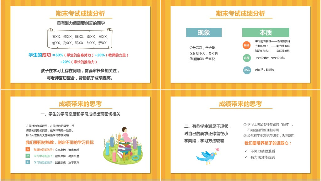 卡通风小学三年级期末复习家长会PPT模板 卡通风小学三年级期末复习家长会PPT模板