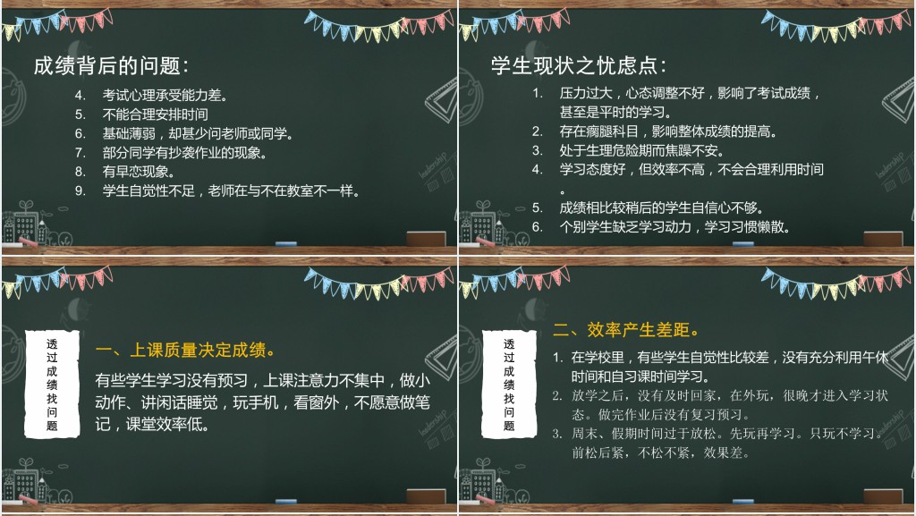 高二家长会黑板主题PPT模板
